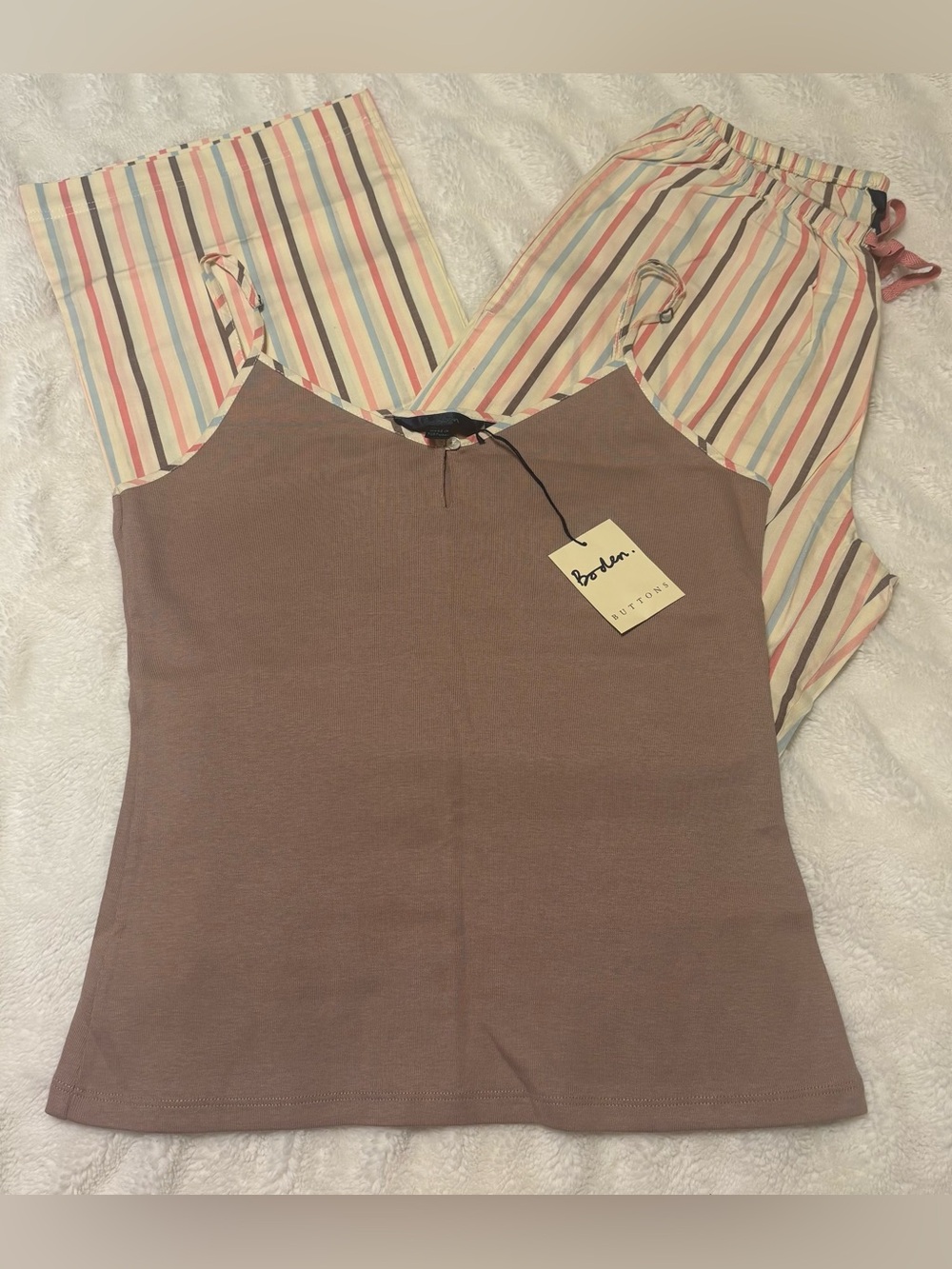 Boden Mauve-Pink V-Neck Cotton Camisole